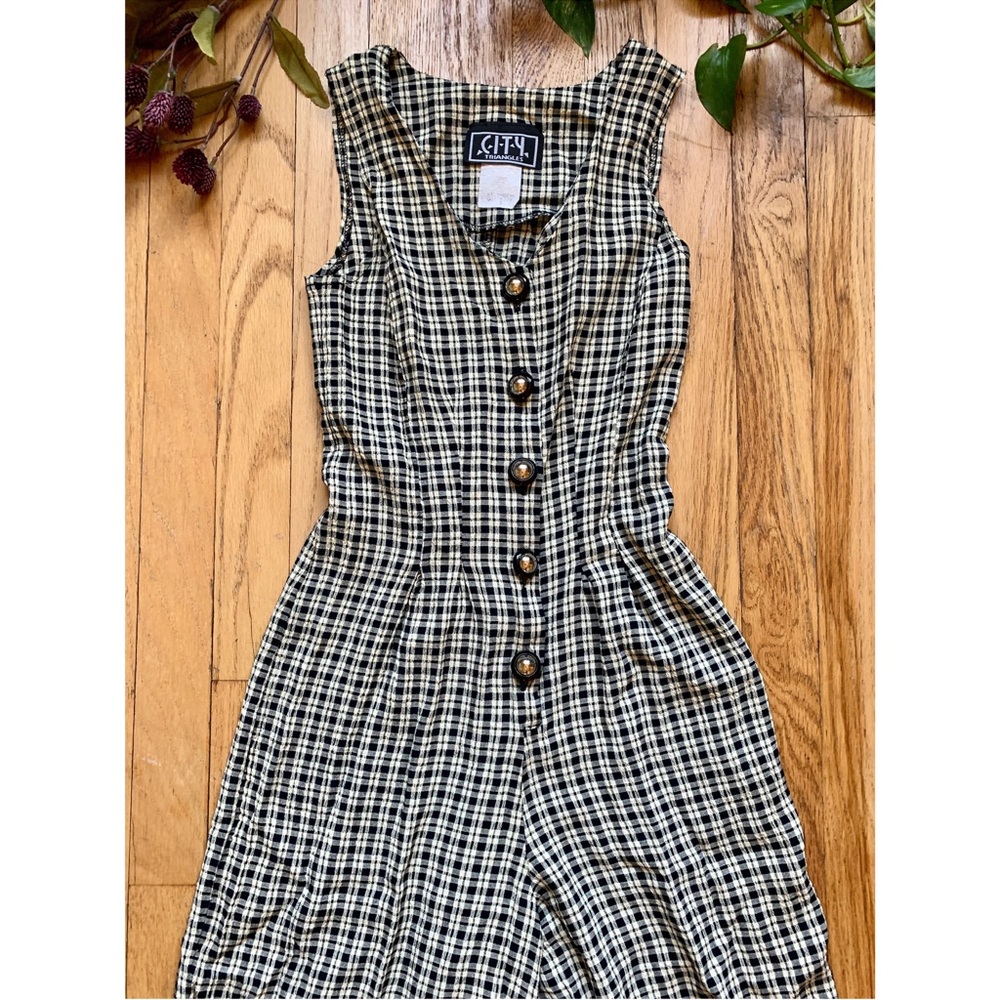 VTG Plaid Capri Romper